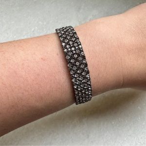Express “Diamond” Silver and Black Rhinestone Cuff Bracelet - New with tags